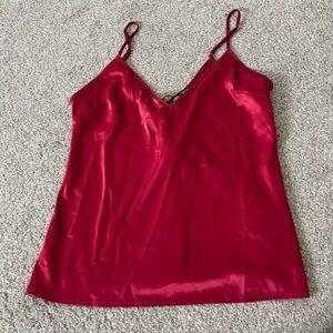 3/$45 Zara Red Satin V-Neck Camisole Top